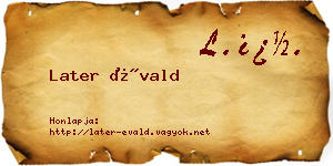 Later Évald névjegykártya